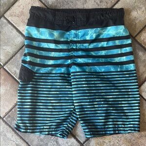 Cat & Jack Blue and Black Kids Swim Trunks